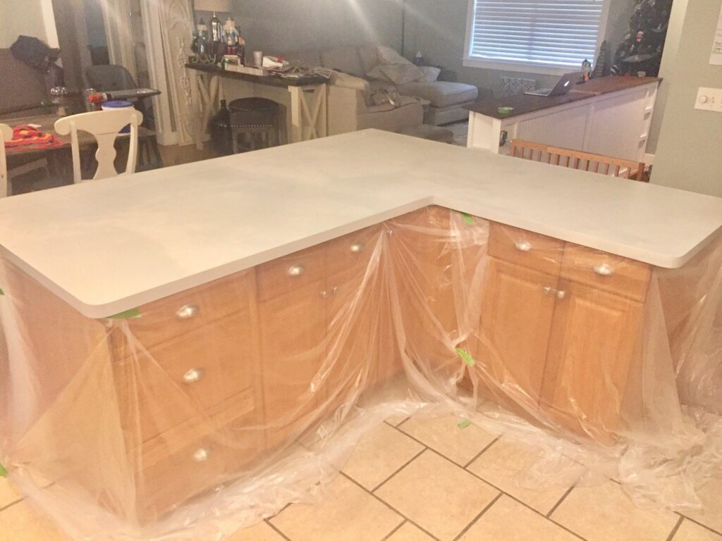 Spray on Countertops with Stone Coat Countertop Epoxy. We teach